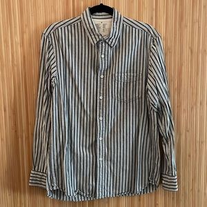 Muji Stripped Long-Sleeved Button-Up